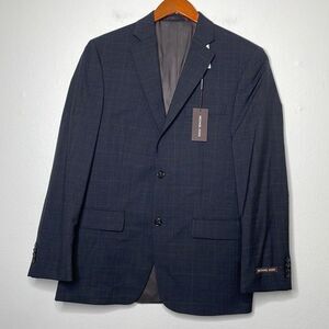 MICHAEL KORS Mens Classic-Fit Wool-Blend Stretch Suit Separate Jacket Size 38R